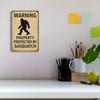 1pc Sasquatch Protection Warning 8x12 Inch Aluminum Sign - Mythical Theme Wall Decor for Home, Yard, and Outdoor Spaces