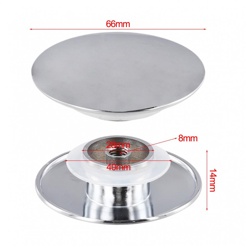 66mm Silver Chrome Basin Waste Pap-Up Sink-Plug Cap Click Clack Push-Button