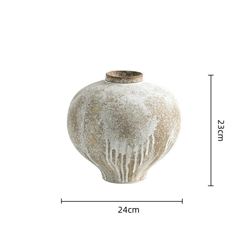 

Ретро Керамічна Пляшка Ваза для Квітів Китайський стиль Глиняний Горщик Ручна Робота Груба Кераміка з Нерегулярним Розписом Горщик для Квітів