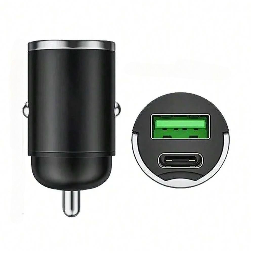 

Nuokaiqi New Car Pull Ring Charger - PD USB Fast Charging Mini Hidden Flash Mobile Phone Car Appliances чорний