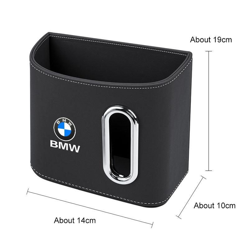 AAAOS1 Leather Car Door Storage Box For BMW X1X3X4 X5 X6 X7 1 3 5 7 Series E70 E87 F40 F48 G20 G30 Tissue Holder Backrest Organizer Bag