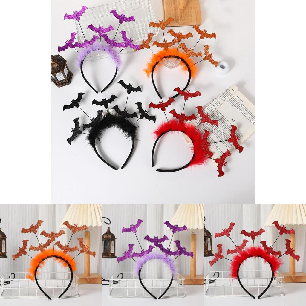 Bat Headband Halloween Festival Headwear With Gold Dust Details For Costumes And Events