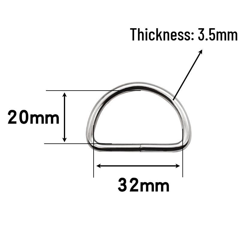 Metal D-Ring Buckle for Bags and Suitcases: Semi-Circular Iron Hardware for Clothing Accessories
