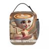 Ballerina Cappuccino Lunchtasche Ästhetische Brotdose Für Kind Picknick Tragbare Kühltasche Grafische Thermische Lunchtaschen
