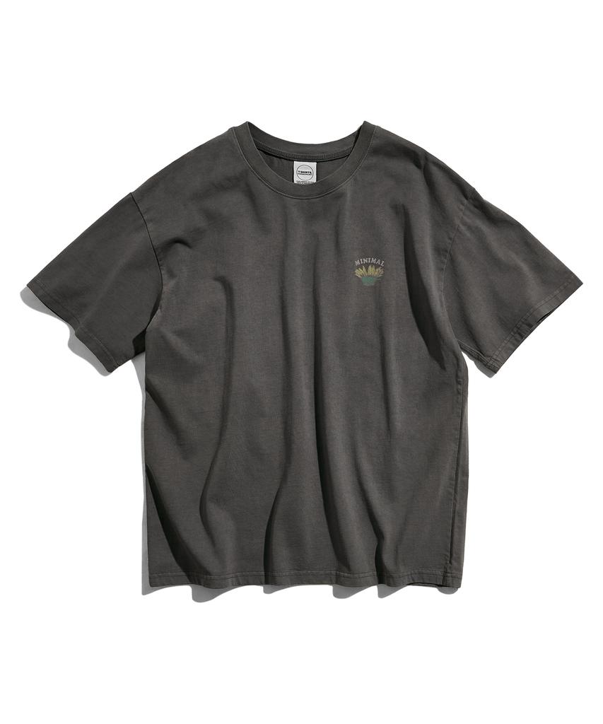 MINIMALPROJECT Sunflower Blooming Pigment Short Sleeve T-Shirt Mst184 [Darkgray]