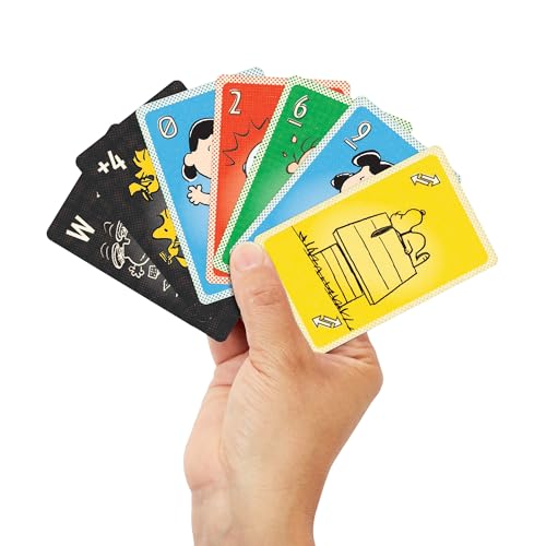 Mattel Games UNO Canvas Peanuts Game, Party Supplies, 112 Cards, 2-10 Players, Ages 7 and Up, Yellow, JFP04