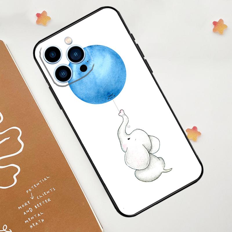 Cute Elephant Phone Case For iPhone 17 Pro Max 14 13 12 11 15 16 Pro Max Mini 15 Plus 16e 17 Air Funda