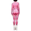 Women Dance Pink Tights Adults Halloween Party Cosplay Dress Up Cyber Punk 3D Digital Printing Jumpsuit