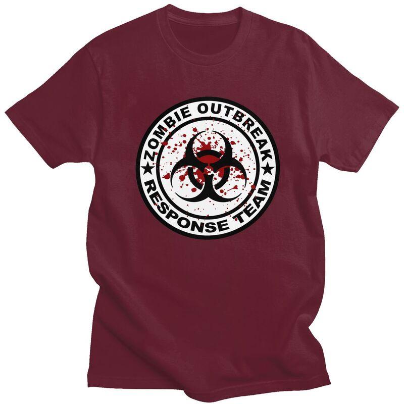 Custom Zombie Outbreak Response Team T Shirts for Men 100 Cotton Tees Tshirts ShortSleeve Tshirt Clothing