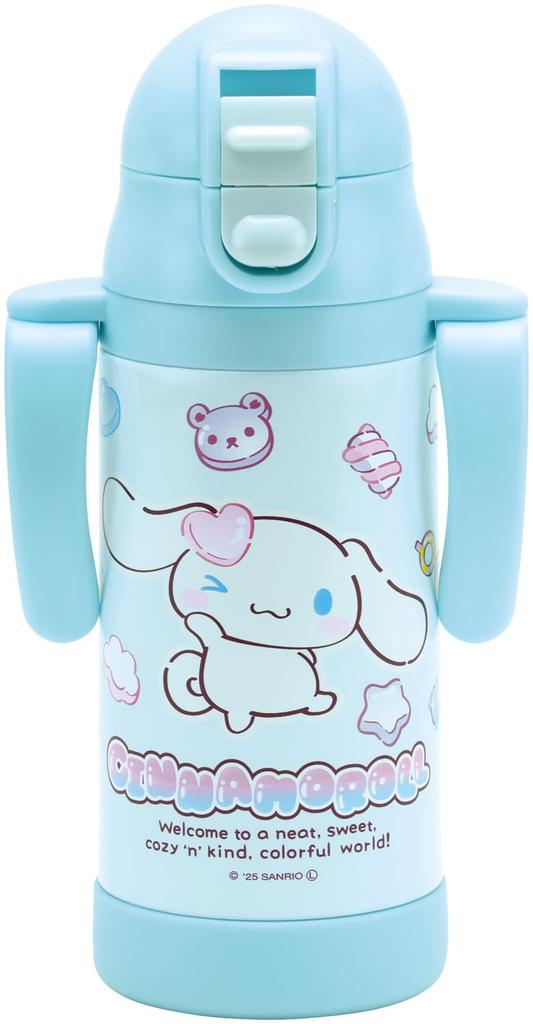 Skater Stainless Steel Straw Mug with Foldable for Sanrio and Mash Gummy 2-Way Handle, 350ml, Babies, Cinnamoroll, Designs, STWM3N-A
