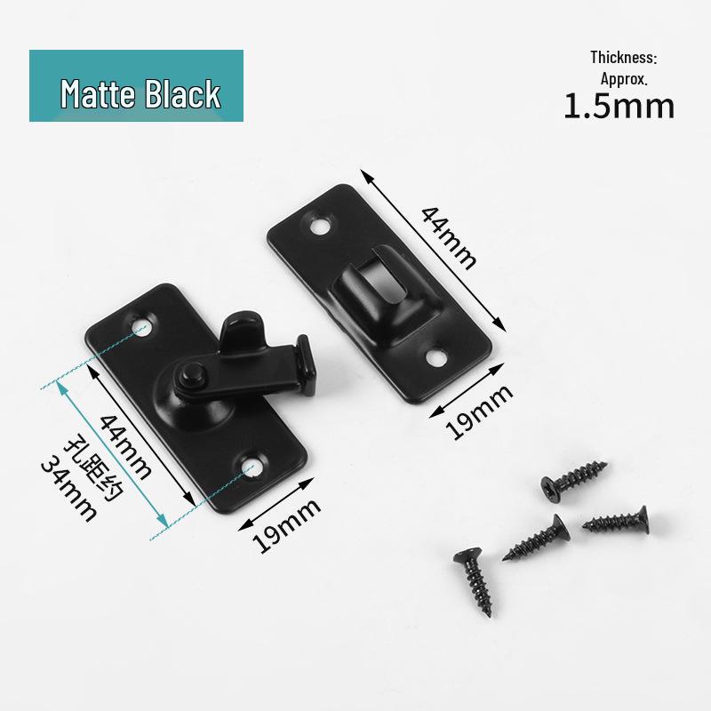 Stainless Steel No-Drill Door Lock Latch with Keyhole, Left/Right Opening, Anti-Theft Bolt.