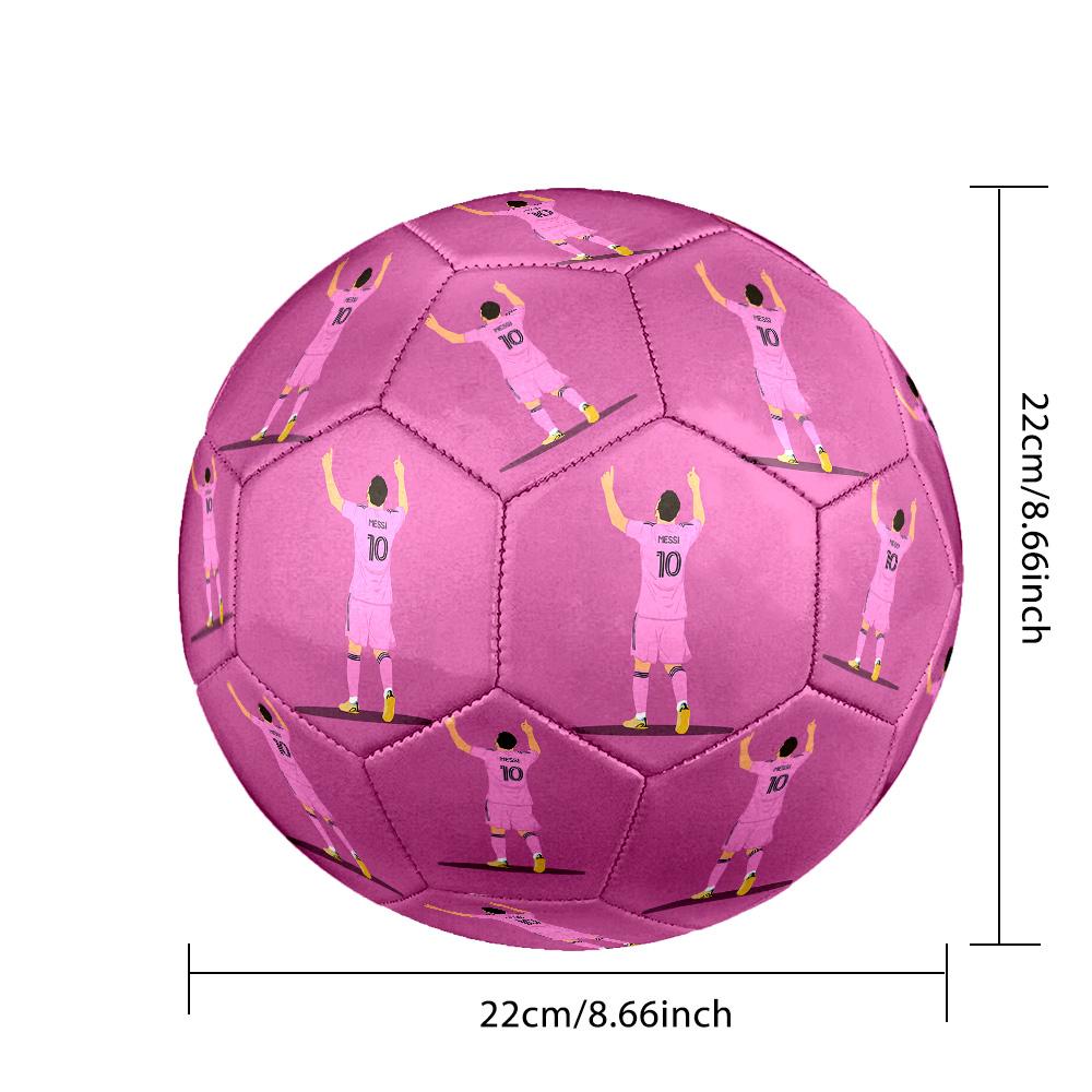 Posizione di Celebrazione di Messi Taglia 5 Calcio Pallone da Calcio Cucito a Macchina Universale per Interni/Esterni Regalo Commemorativo Perfetto per gli Amanti del Calcio
