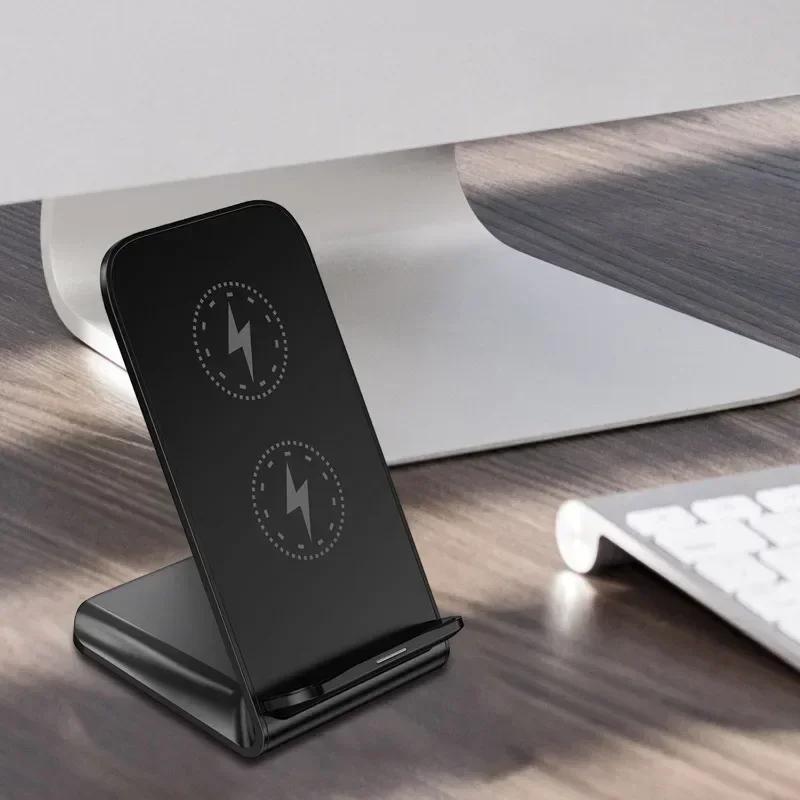 10W Super Fast Wireless Charger Phone Holder Foldable Dock Stand Station For iPhone 14 13 12 11 Pro Max Samsung Xiaomi Adapter