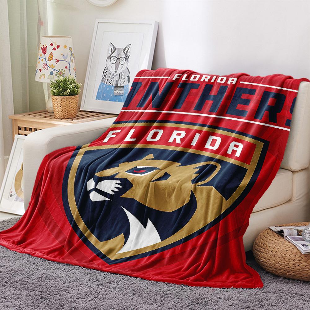Florida Panthers Print Flannel Blanket High Quality Warm Comfortable Cover for All Seasons Perfect for Gifts Home Decor