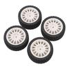 4Pcs 1 10 RC Car Tire Plastic Rim Rubber RC Car Wheel Tyre Replacement for TAMIYA TT01 TT02 XV01 White