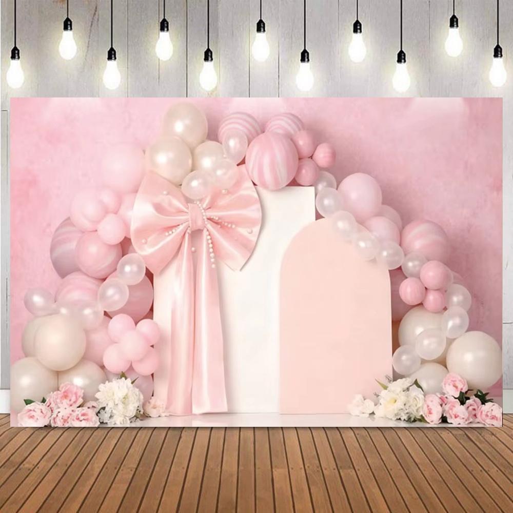 Balloons Cake Smash 1st Birthday Photography Backdrop Kids Baby Baby Shower Newborn Birthday Party Background Photo Studio Props8