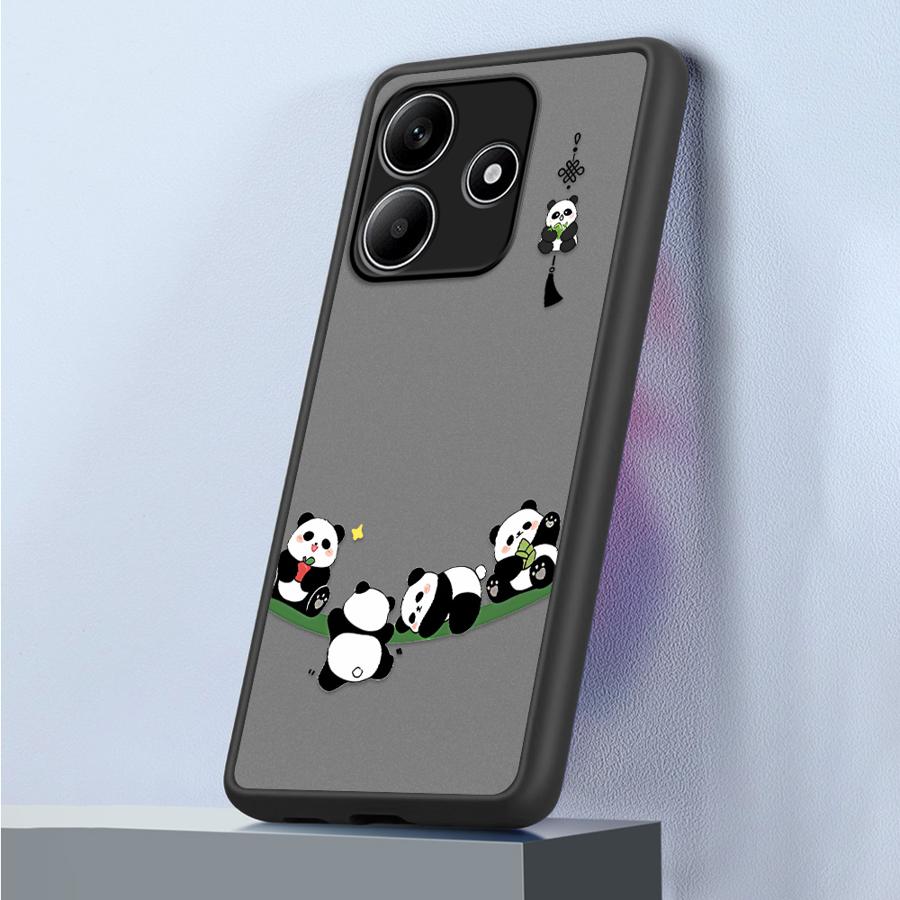 Cartoon Cute Panda Funda Back Phone Cover Case for Xiaomi Redmi Note 14 11 10 A4 9S 13C 13 Pro Plus 14C 12