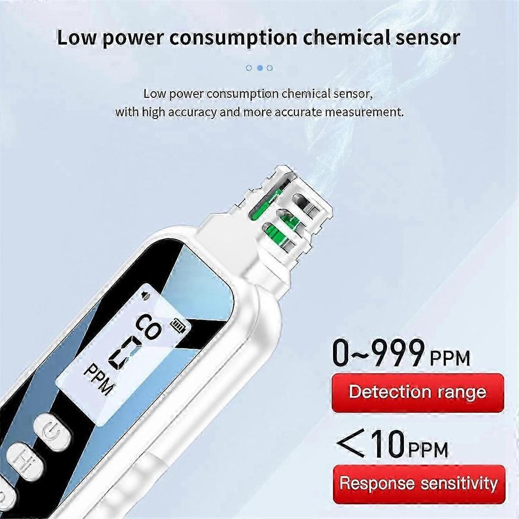 Portable CO Detector for Travel with LCD Display and AAA Batteries