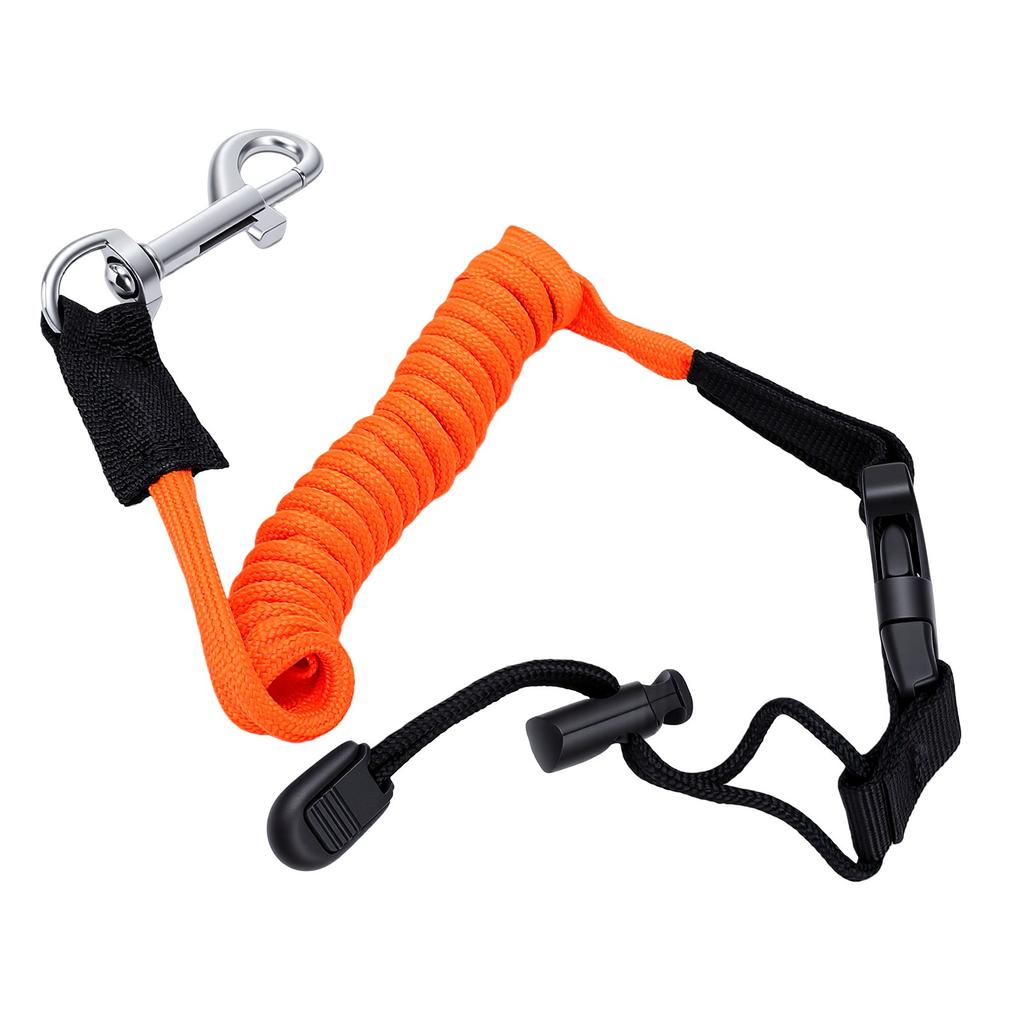 Kayak Paddle Leash Easy Connect Shock Absorption Lightweight Kayak Rod Leash for Canoe Paddle Board Orange