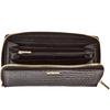 Women' Leather Wallet with Wings Croco Black Wrist Strap