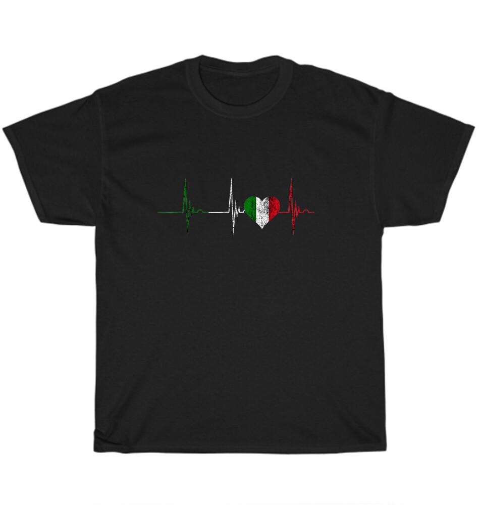 

Italy Heart Italian Heartbeat EKG Pulse Italiano Italia T-Shirt Unisex Tee Gift S