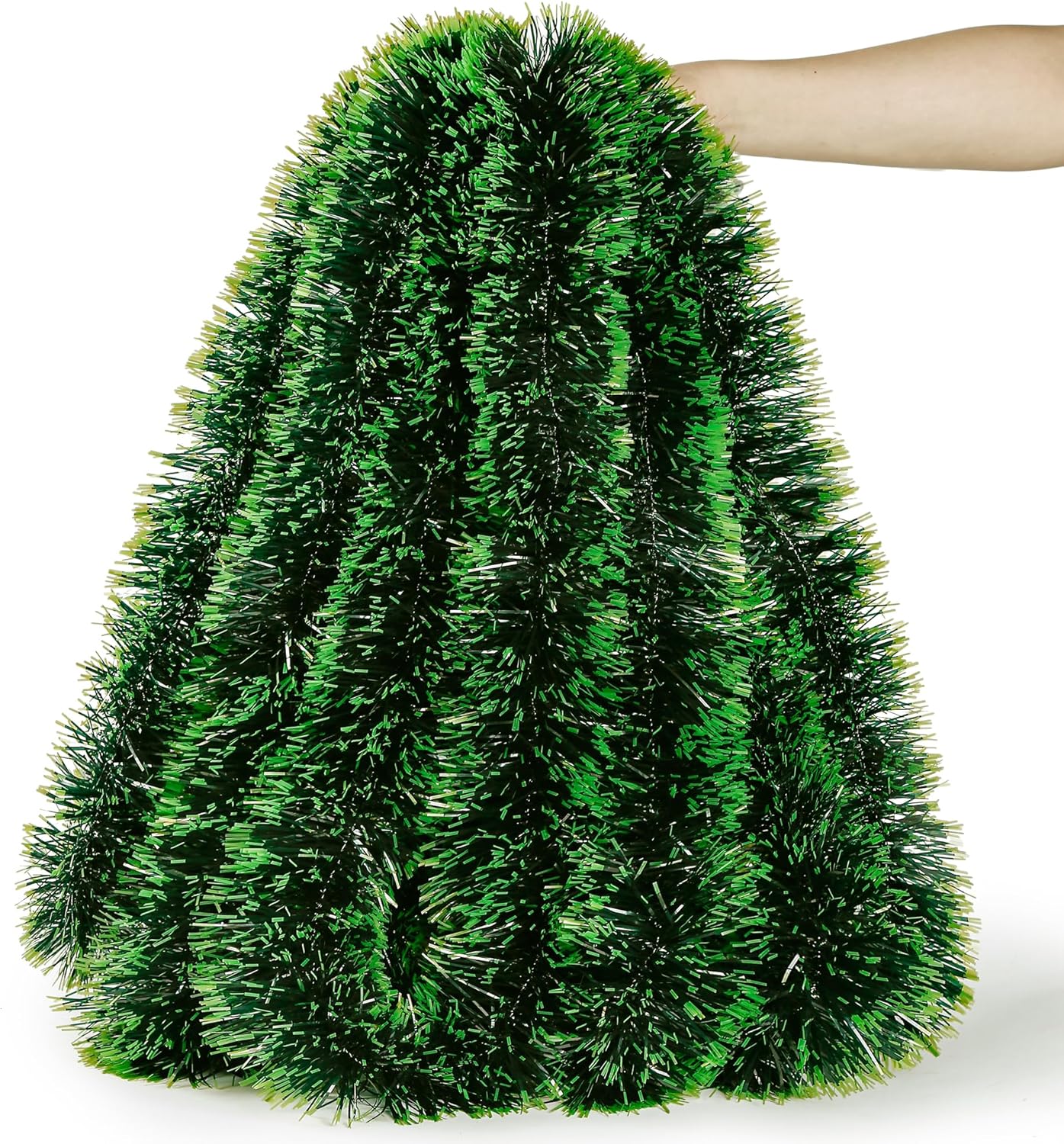 

40M Christmas Tinsel Ribbons with Bow Green Cane Ribbon Garland Xmas Tree Hanging Pendent DIY Wreath Ornaments Party Home Decor 1pc(2M)