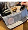 Large Capacity Women's Portable Vertical Cosmetic Bag with Multilayer Storage for Skincare and Travel