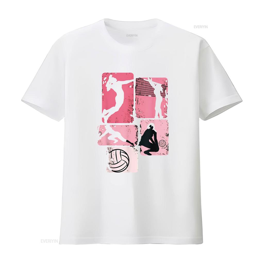 Volleyball Girls Unisex Youth Girl Player T Shirt Vintage Washed Stretched Graphic Soft Unisex Comfortable Homme