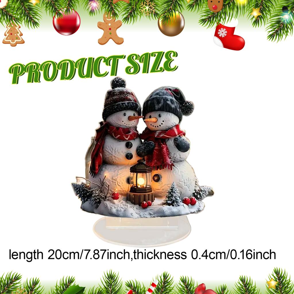 2D Christmas Snowman Decoration,Tabletop Figure Ornament Gift,2D Artwork,Decorative Piece for Home