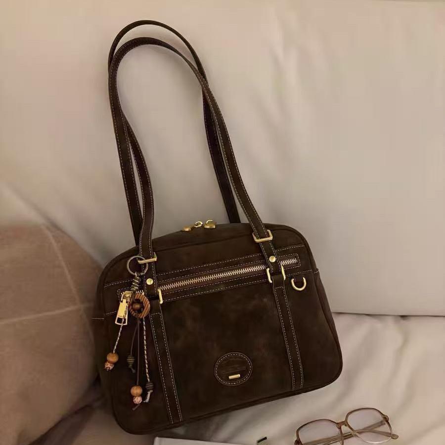 

Nanfeng каштан ян время подушка-мешок женская осень и зима ретро модная двухплечевая большая сумка сумка-мессенджер