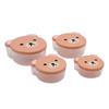 4Pcs/set Cute Cartoon Plastic Food Storage Box Children's Fruits Snacks Crisper Portable Lunch Box Food Storage Container