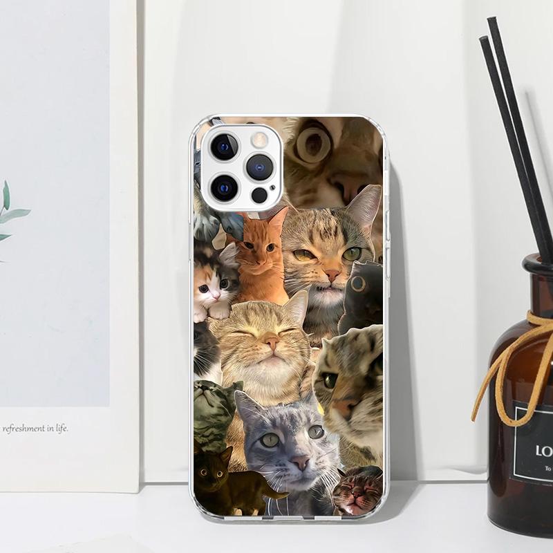 Crying Cat Memes Phone Case For Iphone 17 Air 16 15 Plus 16E 14 Pro Max 13 Mini 12 11 7 8 SE Fundas Soft Back Cover 17 Air 16 15