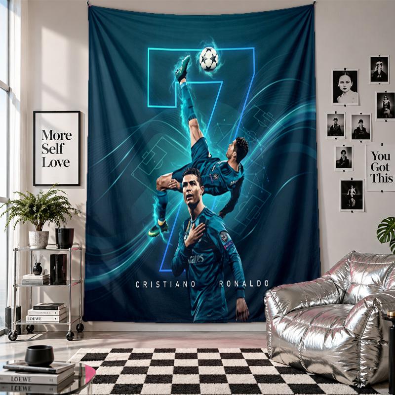 Cristiano Ronaldo Wall Tapestry Home Decor Wall Hanging Cloth for Bedroom Living Room Background