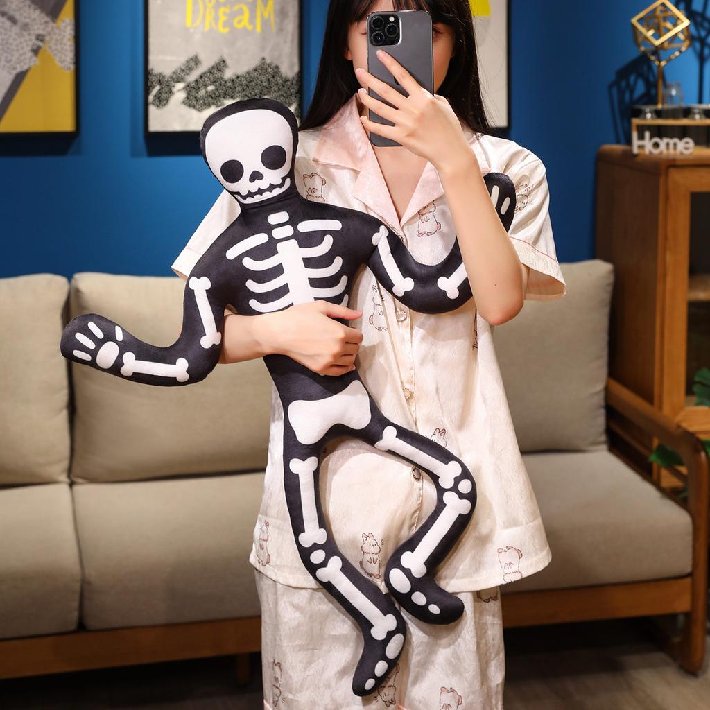 34cm Kreative Halloween Tanzende Totenkopf Plüschpuppen Verschiedene Haltungen von Skelett Kürbis Geist Plüschtiere Heimdekoration Kinderspielzeug