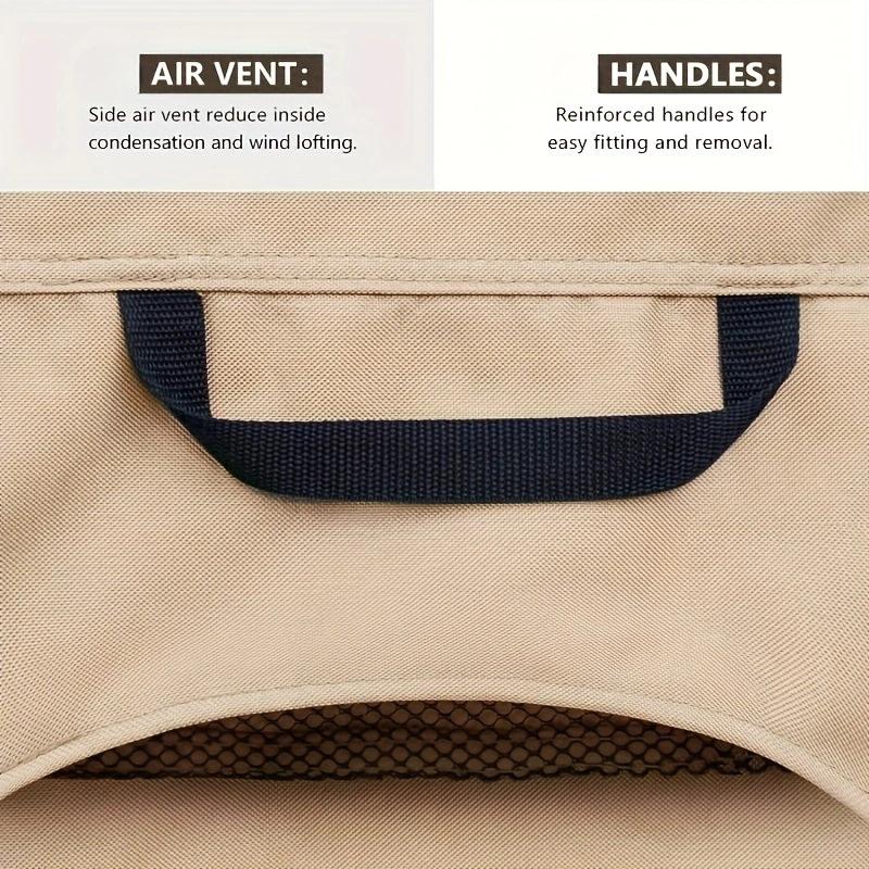 2PCS Outdoor Chair Protective Cover Oxford Cloth Chair Cover Khaki Waterproof Chair Covers 2-Pack Durable Outdoor Seat Protectors