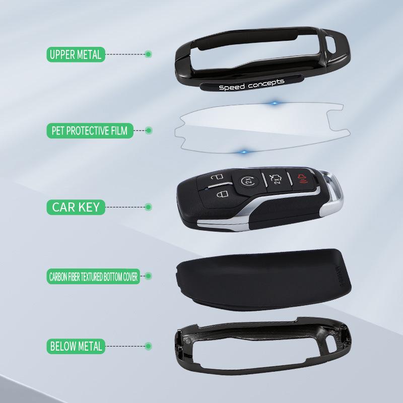 Ford Mustang, Taurus, Explorer, MKZ, Lincoln MKC, MKX Key Case: Metal Shell Key Holder