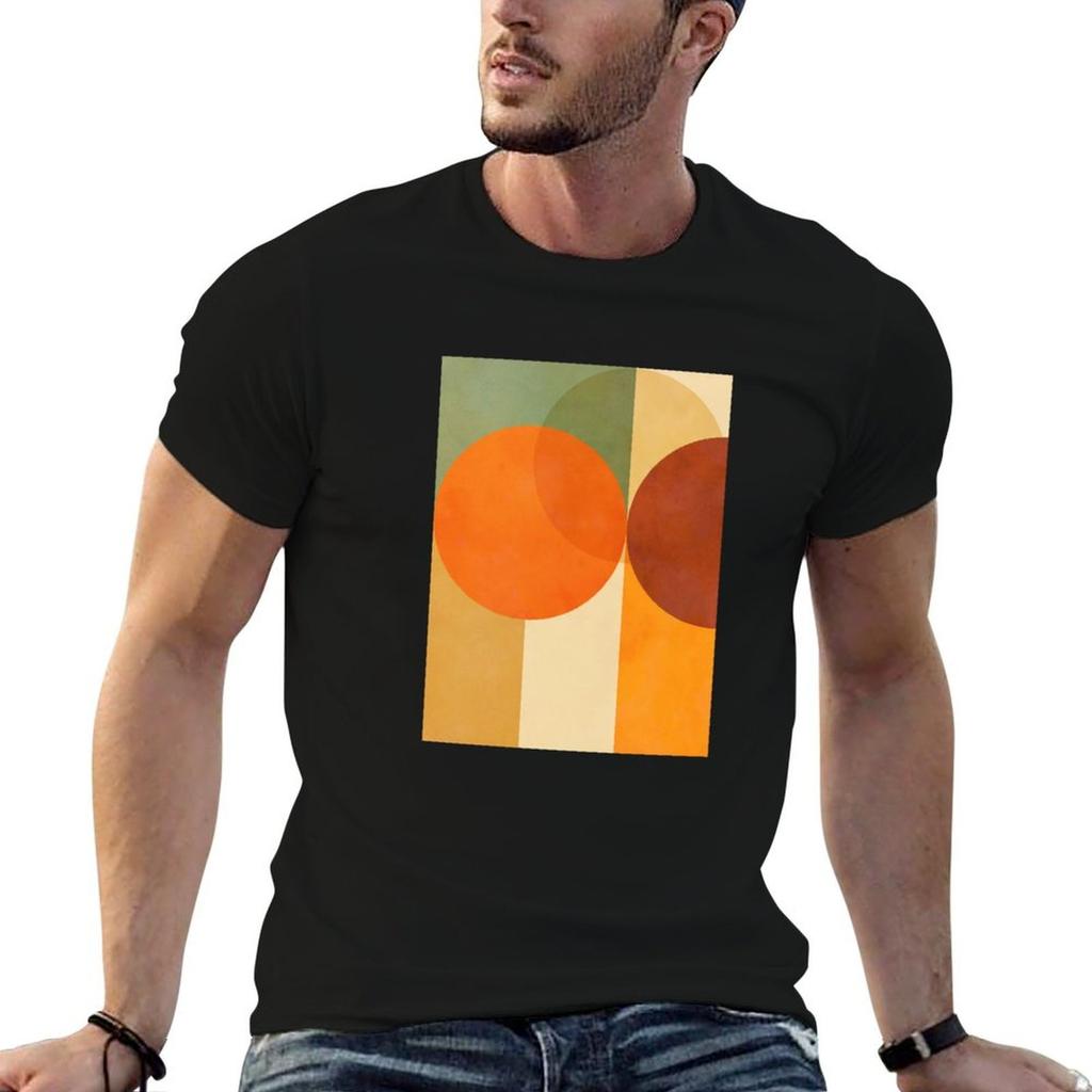 Mid-Century Fall Colours and shapes 1 T-Shirt Mechanic Work Tee Shirt