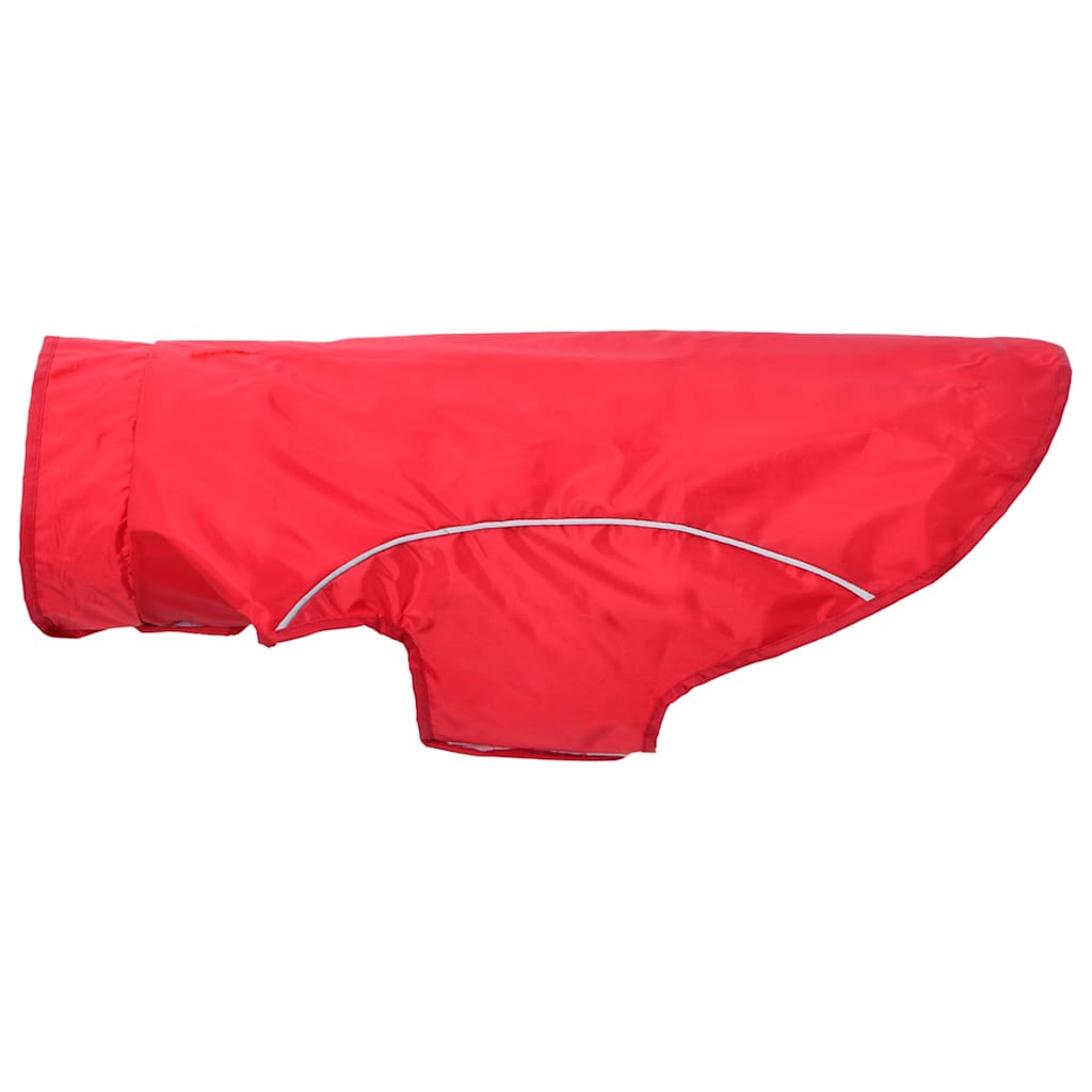 Dog Raincoat with Reflective Strips Polyester Red Size L