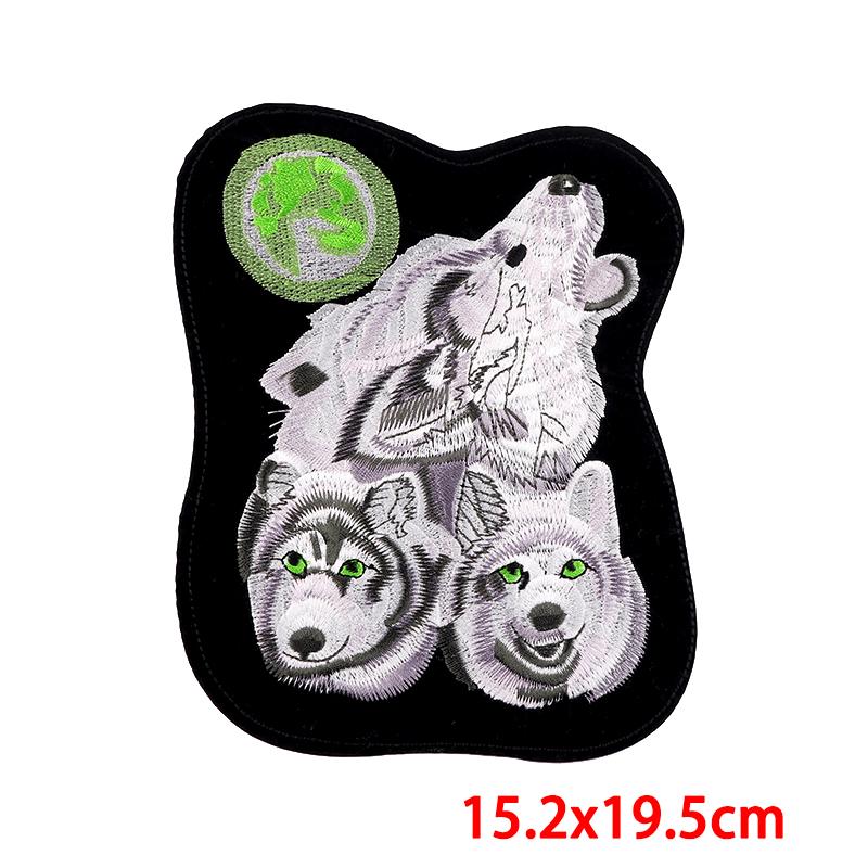Punk Animal Large Embroidery Patch Iron On Patches For Clothing Thermoadhesive Patches On Clothes Sewing Patch For Jacket Back