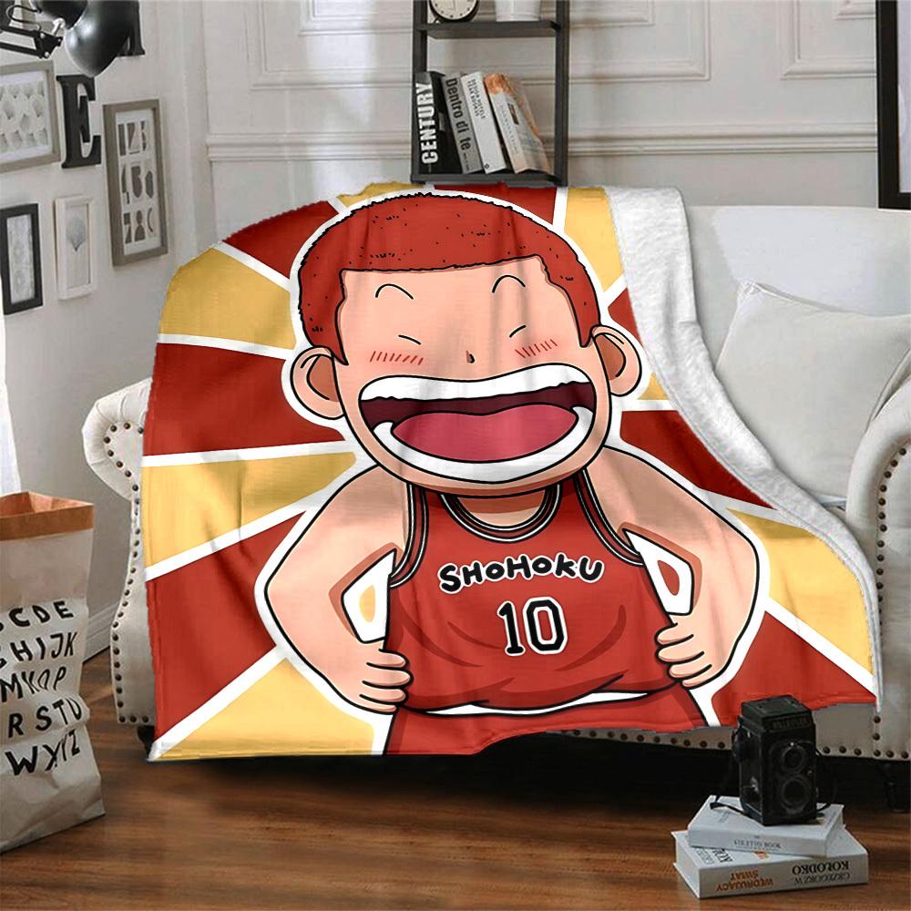 1 szt. SLAM DUNK Flanelowy Koc Rzutowy HD Nadruk Lekki Miękki Ciepły Koc na Każdą Porę Roku do Sofy, Łóżka, Podróży, Kempingu Można Prać w Pralce