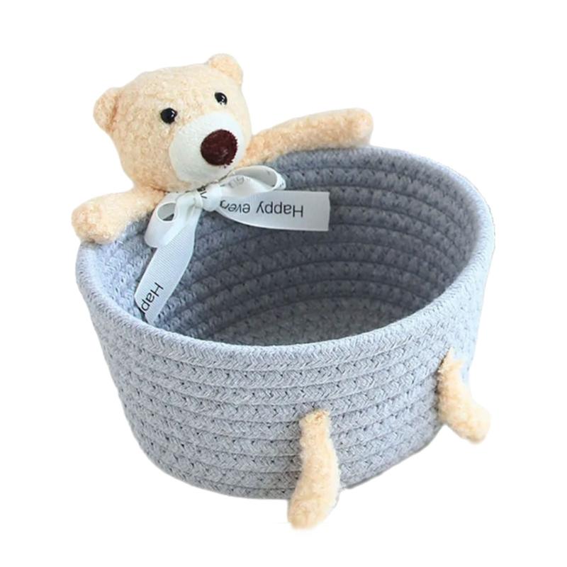Handcrafted Cotton Rope Storage Basket Adorable Cotton Rope Hand Knitted Storage Container for Various Household Goods small 1000₽