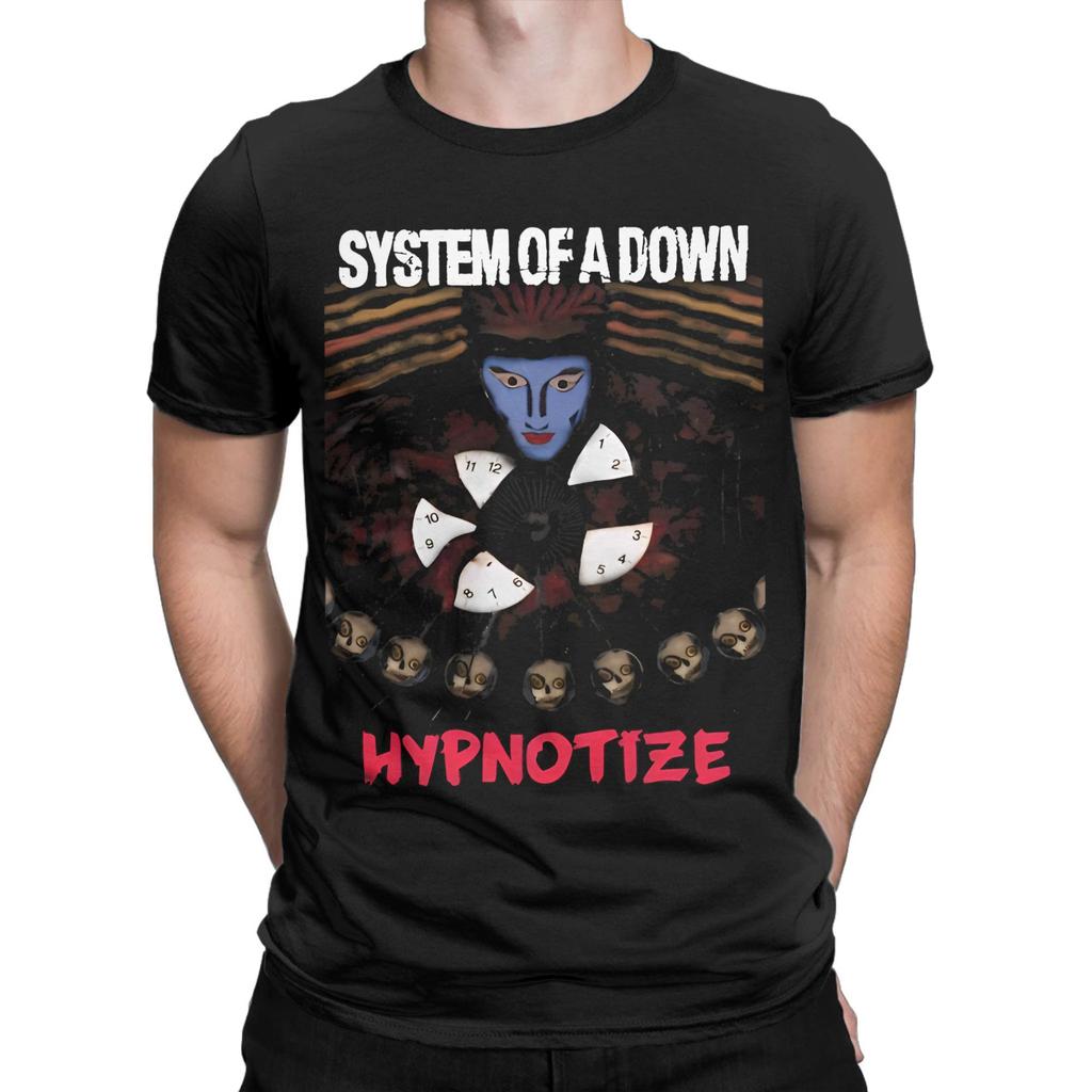Herren SOAD System Of A Down Rock Musik Band T-Shirts 100% Baumwolle Top T-Shirts Sommer Kurzarm T-Shirt Rundhals T-Shirt Große Größe