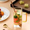 375ml Golden Handle Rectangular Transparent Glass Water Cup The Gifts for Mom On Mother's Day A High-end Cup for Daily Drinking