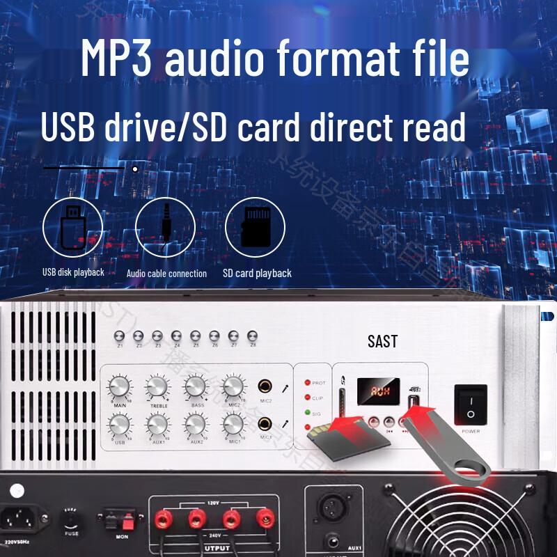 SAST SA Series 1500W Professional Public Address Amplifier CN Plug (adapter Included)