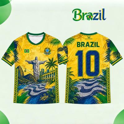 Camiseta de Fútbol Estampada en 3D Secado Rápido y Transpirable Uniforme Deportivo Camiseta