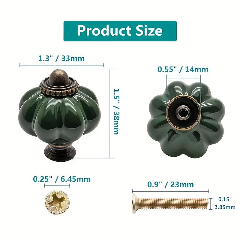 8 Pcs Vintage-Style Pumpkin-Shaped Ceramic Cabinet Knobs - Antique Bronze Finish Retro Drawer Pulls with Easy Installation Hardware