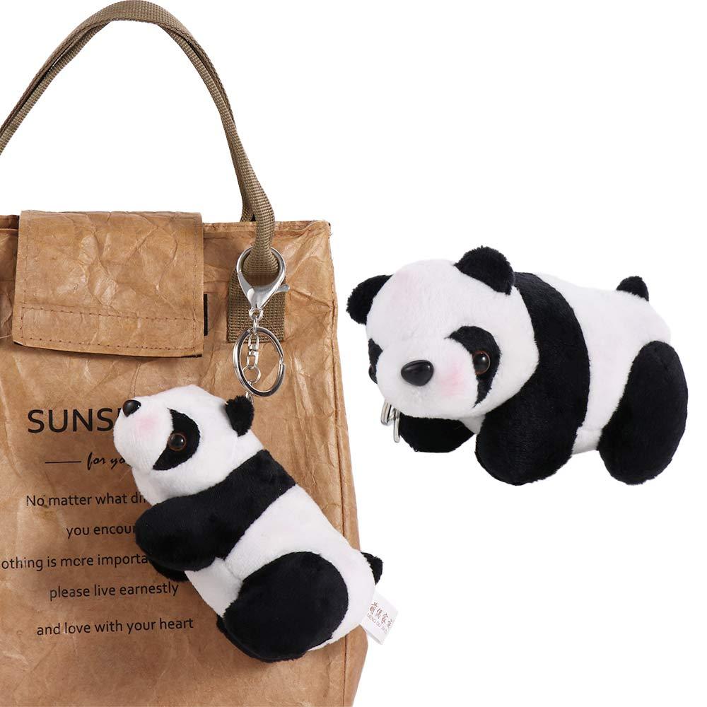 Car Keychain Cartoon Bag Pendant Panda Keychain Plush Keychain Backpacks Key Ring Plush Key Ring