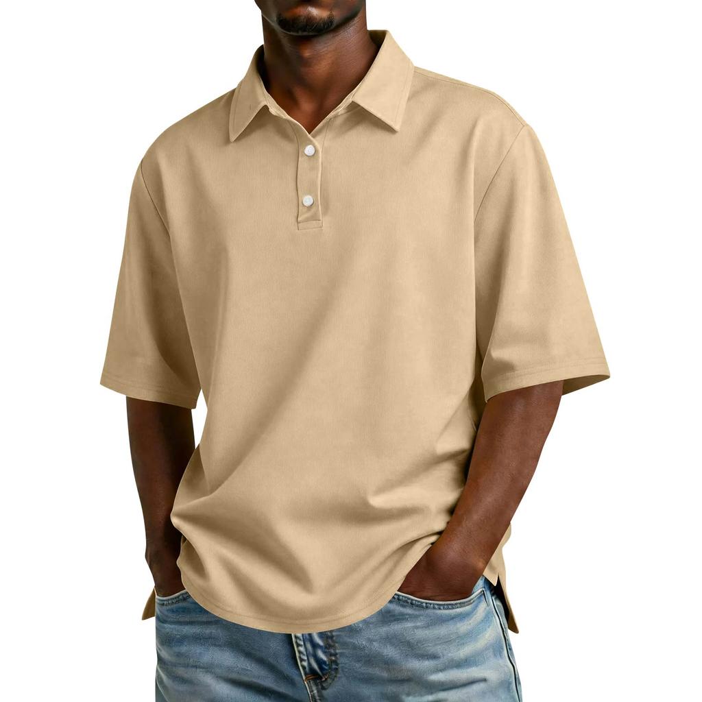 Men's Casual Collared Button-Down Lightweight Breathable Short-Sleeve Shirt