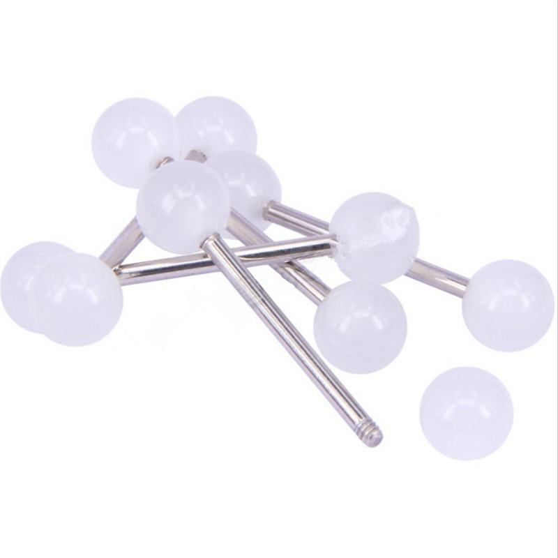 5/10 buc. Piercing la limbă cu bile strălucitoare prin inel acrilic moale pentru limba bijuterii Piercing pentru buze