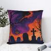 Happy Halloween Cartoon Square Pillow Cases  Cushion Covers Customized Zippered Decorative Pillowcover for Bed 40*40cm